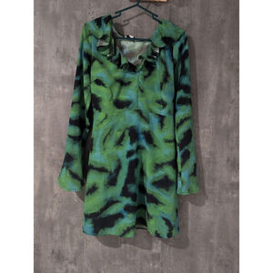 Women's Topshop Green & Black Tie dye Dress Size US 6